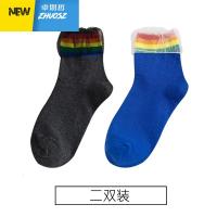 彩虹长袜子女ins潮季薄款中筒袜可爱日系春秋网红款长筒袜 卓思哲袜子