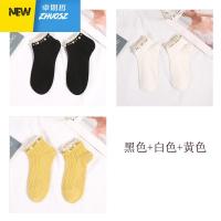 网红蕾丝花边珍珠袜子女日系可爱洛丽塔手工铆钉春季浅口短袜潮 卓思哲袜子