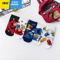 5双韩国芝麻街女袜子可爱男卡通短袜ins学生低帮运动短袜 卓思哲袜子