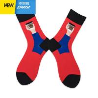 韩国女男中筒长筒可爱卡通条纹秋冬袜彩虹袜子日系百搭ins潮 卓思哲袜子