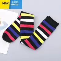 韩国欧美彩虹条欧美彩虹条纹加长款大码长筒棉袜过膝盖中简袜 卓思哲丝袜/打底袜/袜