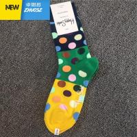 快乐袜子 经典波点圆点 时尚彩色撞色 男女棉袜中筒袜 卓思哲袜子