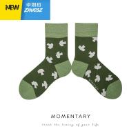 袜子女潮网红款日系中筒潮袜绿色鸽子趣味袜复古风 卓思哲袜子