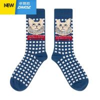 春秋韩版插画格子lolita袜可爱卡通日系ins潮加厚棉袜子女中筒袜 卓思哲袜子