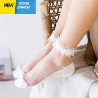 带棉底的丝袜 防滑女浅口不日系短袜防滑潮网红款仙女透明袜子 卓思哲袜子