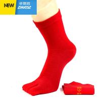 本命年大红袜五指袜男女款情侣中筒袜鼠年婚庆袜子5脚Y 卓思哲袜子