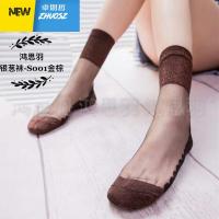 袜子女季薄款透气短袜棉底秋冬水晶丝中筒银葱金银玻璃七彩丝袜 卓思哲袜子