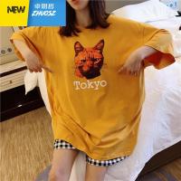 加大码猫狗情侣睡衣男女短袖短裤薄款宽松胖mm200斤家居服 卓思哲