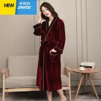 春秋季情侣睡袍女金丝绒一对浴袍法兰绒男士薄款珊瑚绒睡衣冬 卓思哲