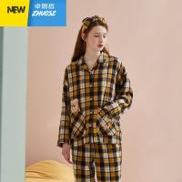 情侣睡衣春秋长袖宽松洋气格子家居服男女士睡衣休闲套装 卓思哲