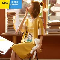 睡衣女季睡裙薄款男士情侣短袖宽松可爱两件套家居服牛油果 卓思哲