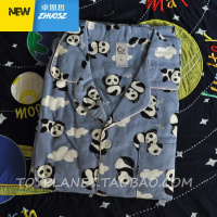 日系大熊猫 可爱卡通男女情侣春秋冬绒布长袖睡衣家居服套装 卓思哲