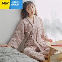 情侣睡衣 春秋磨毛日式和风女清新和服家居服男长袖棉套装 卓思哲