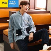 秋冬款珊瑚绒情侣睡衣女士冬季法兰绒加厚加绒男士套装家居服 卓思哲