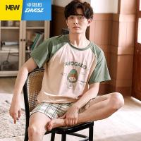 情侣睡衣季短袖女睡裙韩版可爱甜美棉连衣裙家居服男套装 卓思哲