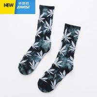 枫叶袜子男女长袜潮街头欧美秋冬加厚毛巾底麻叶中长筒运动篮球袜 卓思哲袜子