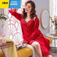 结婚睡衣新婚情侣套装本命年鼠年睡袍婚礼喜庆红色晨袍女新娘 卓思哲