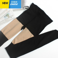 日系过膝丝袜拼色拼接女双色中厚大腿春高筒假两件上肤下黑连裤袜 卓思哲