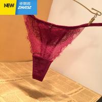 欧美少女蕾丝内裤女性感网纱低腰丁字裤T裤迷人透视水钻吊坠女内 卓思哲