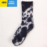 扎染袜子中筒厚款渐变树叶毛巾底袜子秋冬男女篮球袜运动长袜 卓思哲袜子
