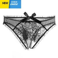 爱到天翻地覆 蕾丝花边透明诱惑露臀性感内裤镂空免脱情趣丁字裤 卓思哲