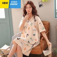 睡裙女短袖宽松大码可爱韩版棉居家连衣裙睡衣女家居服 卓思哲