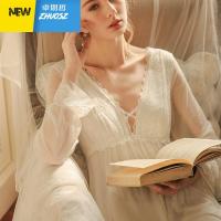复古宫廷长款睡裙女春秋公主风家居服季睡衣女性感蕾丝长袖 卓思哲