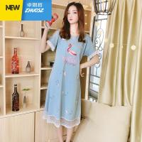 季睡裙女短袖中长款性感春秋天女士家居服薄款韩版学生睡衣 卓思哲