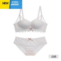 性感内衣少女蕾丝调整型文胸套装无钢圈小胸聚拢牛油果绿 卓思哲