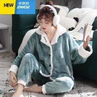 毛茸茸睡衣女秋冬季珊瑚绒加厚加绒保暖家居服法兰绒韩版冬天套装 卓思哲