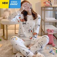 睡衣女秋冬季韩版珊瑚绒加厚可爱史努比学生保暖法兰绒家居服套装 卓思哲