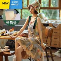 睡裙女季可爱薄款连衣裙子性感吊带胸垫卡通学生睡衣家居服 卓思哲