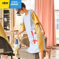 睡裙女季薄款短袖宽松大码胖mm棉孕妇性感可爱睡衣家居服 卓思哲