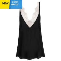 蕾丝睡衣女性感吊带睡裙女薄款少女露背美背黑色吊带裙 卓思哲