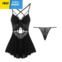 女季薄款自带胸垫性感睡衣透明挑逗聚拢超短裙情趣睡裙 卓思哲