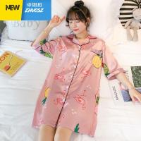 睡裙女性感中袖薄款睡衣韩版学生春秋宽松卡通衬衫裙子 卓思哲