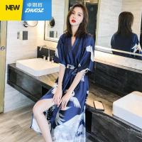 睡裙女季新娘长款睡袍薄款春秋和服性感睡衣仙鹤晨袍女伴娘 卓思哲