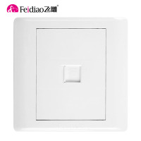 飞雕（FEIDIAO)开关插座面板 电脑网线插座 网络插座面板 86型A3嘉润白 （超五类）电脑插座 暗装