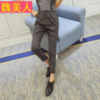 2017秋季新款英伦风格子哈伦背带裤子女学院风韩范小脚九分显瘦潮