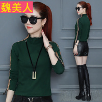 2017秋季新款韩版长袖T恤女加绒百搭半高领打底衫秋衣外穿上衣服