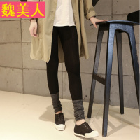秋季新品韩版弹力加长堆堆袜女 棉质拼接打底裤外穿 连裤袜