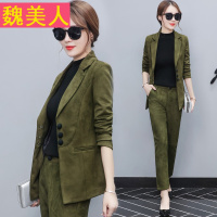 西装气质时尚套装女2017秋装新款长袖韩版名媛洋气时髦职业两件套
