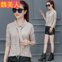 针织打底衫女2018春装新款长袖修身显瘦原宿上衣春季小清新毛线衣