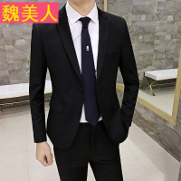秋季新款职业商务休闲正装西装套装两粒扣英伦韩版男修身西服套装
