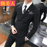 西服套装男士西装三件套修身韩版商务职业正装伴郎团新郎结婚礼服