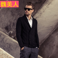 春秋新品男士 上衣针织衫开衫外套双排扣毛线衣羊毛衫外套