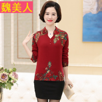 妈妈装上衣女2017新款40-50岁中老年人羊毛衫长袖针织衫中年毛衣