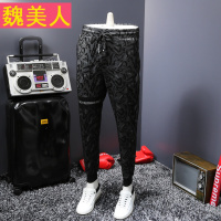 欧洲站男裤子韩版潮流2017新款哈伦裤收口小脚裤男潮牌长裤卫裤