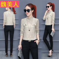 蕾丝打底衫女2018春装新款收腰遮肚子上衣服春季长袖百搭洋气小衫