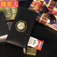 男士头层牛皮钱包狮子头手拿包欧美男包包商务潮男休闲新款手包